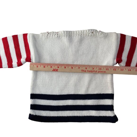 Knitting Needles Boys Pullover Knit Sweater Multicolor Striped Winter Cozy Warm - Picture 8 of 8
